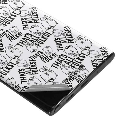 Looney Tunes Porky Pig Black and White Galaxy Note 10 Plus Skin