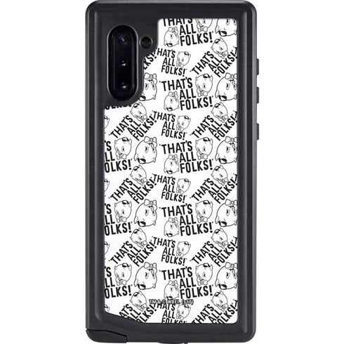 Looney Tunes Porky Pig Black and White Galaxy Cases