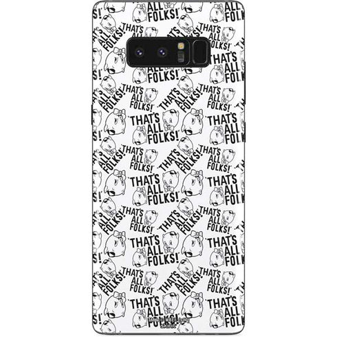 Looney Tunes Porky Pig Black and White Galaxy Note 8 Skin