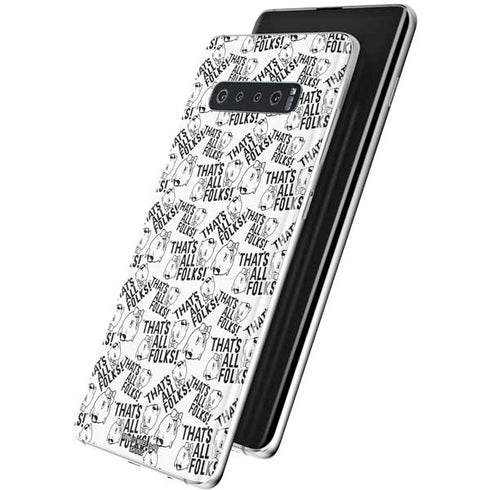 Looney Tunes Porky Pig Black and White Galaxy S10 Skin