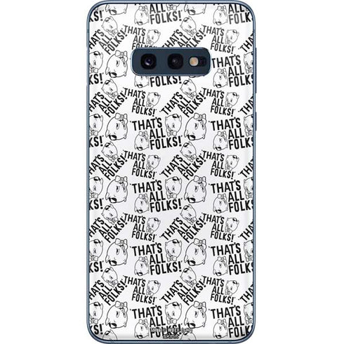 Looney Tunes Porky Pig Black and White Galaxy S10e Skin