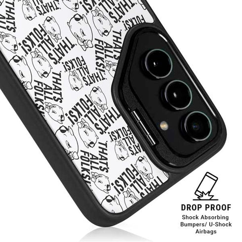 Looney Tunes Porky Pig Black and White Galaxy S24 FE Kickstand Case