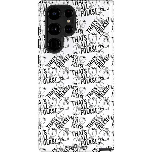 Looney Tunes Porky Pig Black and White Galaxy Cases