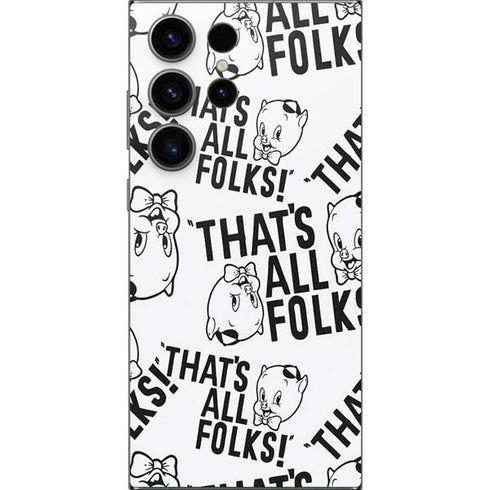 Looney Tunes Porky Pig Black and White Galaxy S25 Ultra Skin