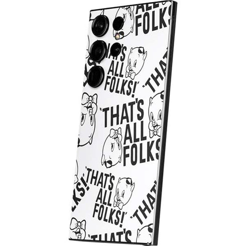 Looney Tunes Porky Pig Black and White Galaxy S24 Ultra Skin