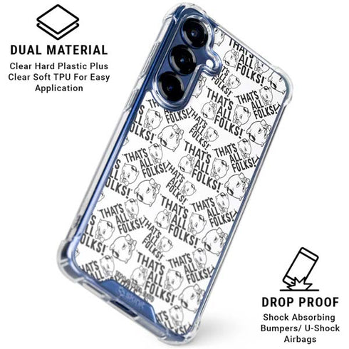 Looney Tunes Porky Pig Black and White Galaxy S25 Clear Case