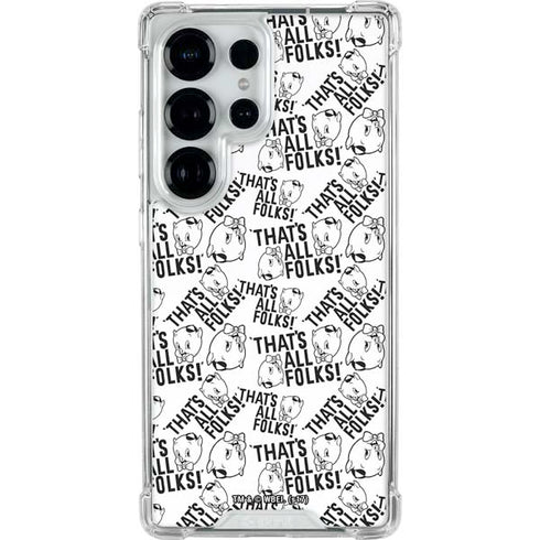 Looney Tunes Porky Pig Black and White Galaxy S25 Ultra Clear Case