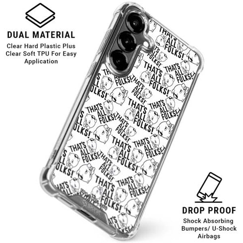 Looney Tunes Porky Pig Black and White Galaxy S26 Clear Case