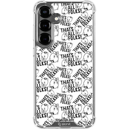 Looney Tunes Porky Pig Black and White Galaxy S26 Plus Clear Case