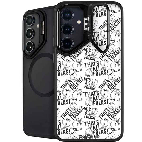 Looney Tunes Porky Pig Black and White Galaxy S26 Plus Kickstand Case