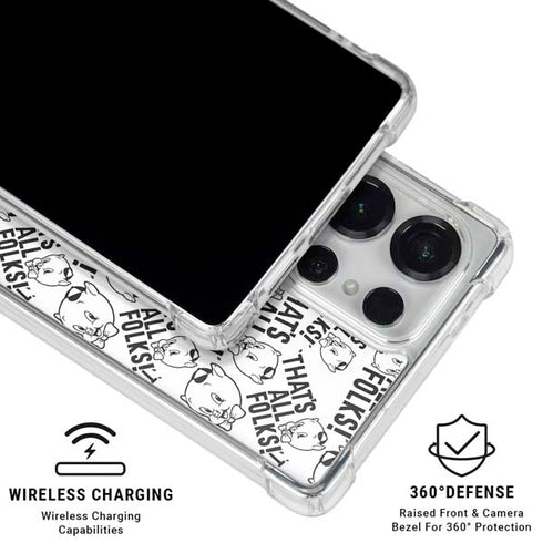 Looney Tunes Porky Pig Black and White Galaxy S26 Ultra Clear Case