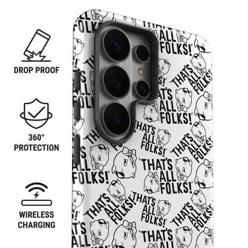 Looney Tunes Porky Pig Black and White Galaxy S26 Ultra Impact Case