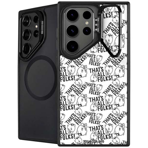 Looney Tunes Porky Pig Black and White Galaxy S26 Ultra Kickstand Case