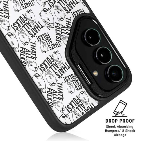 Looney Tunes Porky Pig Black and White Galaxy S26 Ultra Kickstand Case