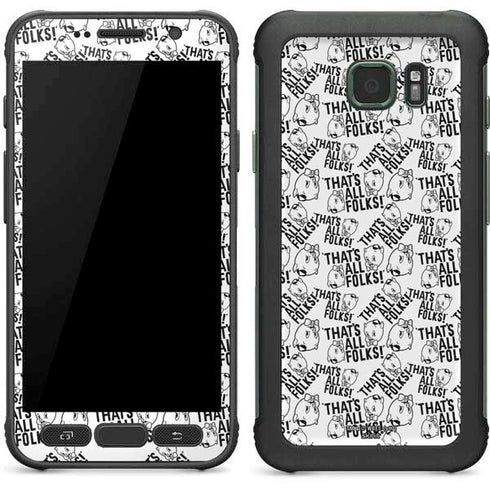 Looney Tunes Porky Pig Black and White Galaxy S7 Active Skin