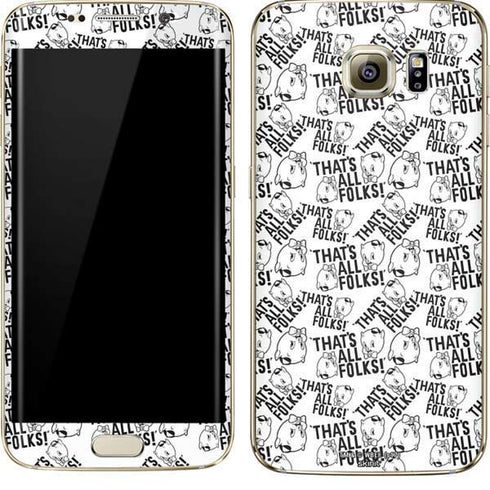 Looney Tunes Porky Pig Black and White Galaxy S7 Edge Skin