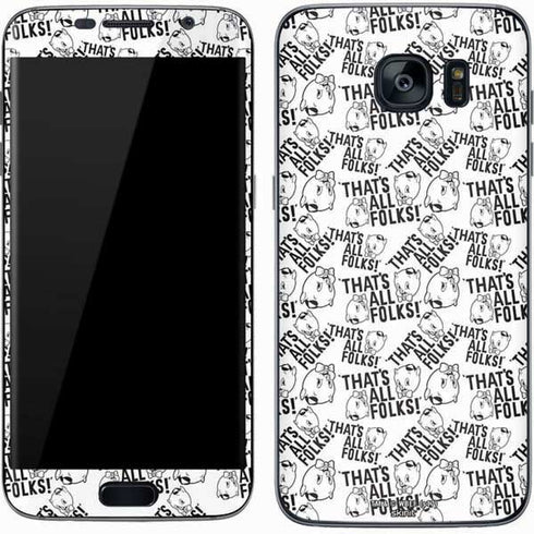 Looney Tunes Porky Pig Black and White Galaxy S7 Skin