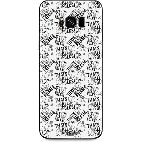 Looney Tunes Porky Pig Black and White Galaxy S8 Plus Skin