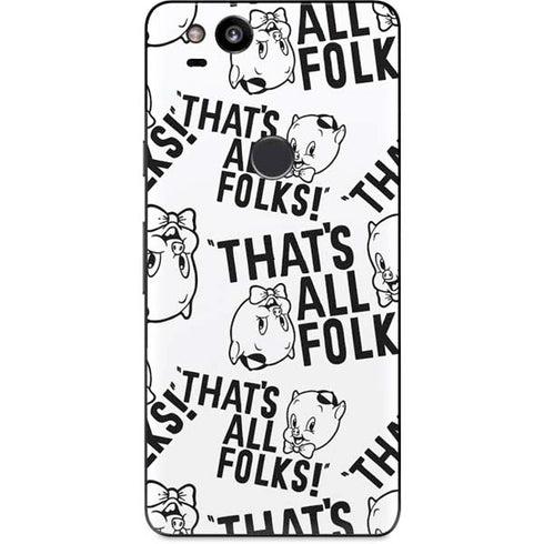 Looney Tunes Porky Pig Black and White Google Pixel 2 Skin