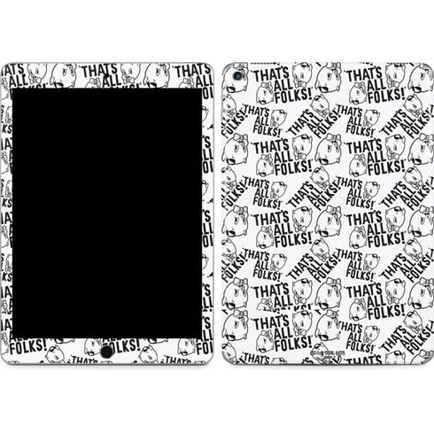 Looney Tunes Porky Pig Black and White iPad Skins