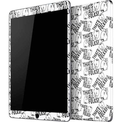 Looney Tunes Porky Pig Black and White iPad Skins