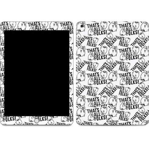 Looney Tunes Porky Pig Black and White Apple iPad Skin