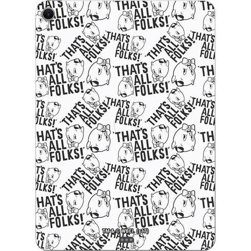 Looney Tunes Porky Pig Black and White Apple iPad Air Skin