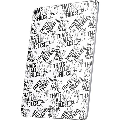 Looney Tunes Porky Pig Black and White Apple iPad Air Skin