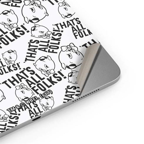 Looney Tunes Porky Pig Black and White Apple iPad Air Skin