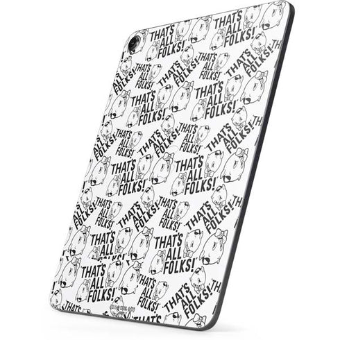 Looney Tunes Porky Pig Black and White Apple iPad Pro Skin