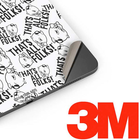 Looney Tunes Porky Pig Black and White Apple iPad Pro Skin