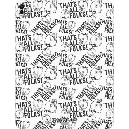 Looney Tunes Porky Pig Black and White iPad Pro 13in M4 (2024) Skin