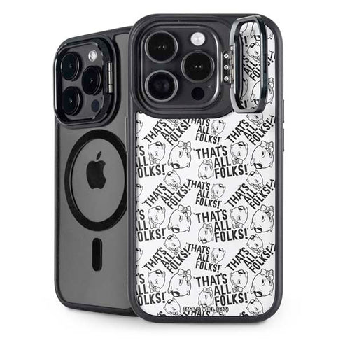 Looney Tunes Porky Pig Black and White iPhone 13 Pro Max Kickstand Case