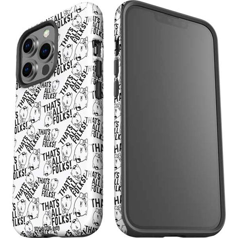 Looney Tunes Porky Pig Black and White iPhone 15 Pro Impact Case
