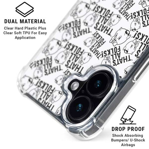 Looney Tunes Porky Pig Black and White iPhone 16 MagSafe Case