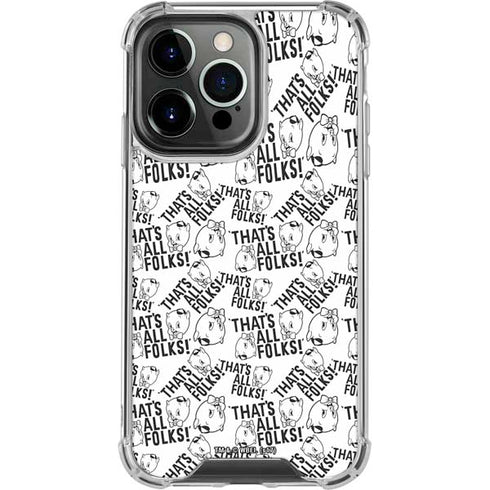 Looney Tunes Porky Pig Black and White iPhone 16 Pro Clear Case