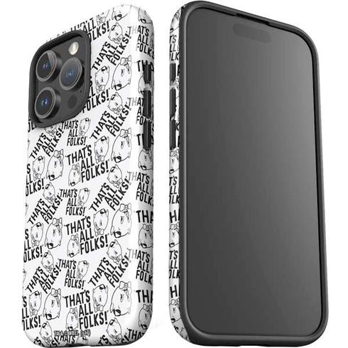 Looney Tunes Porky Pig Black and White iPhone 16 Pro Impact Case