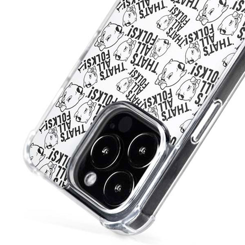 Looney Tunes Porky Pig Black and White iPhone 16 Pro Max MagSafe Case