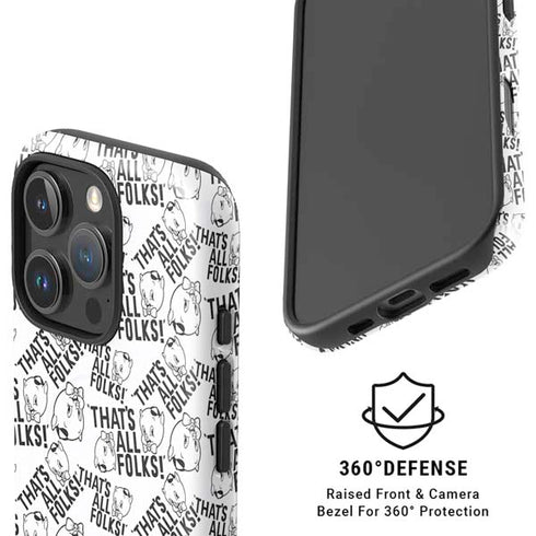Looney Tunes Porky Pig Black and White iPhone 16 Pro Max Magsafe Impact Case
