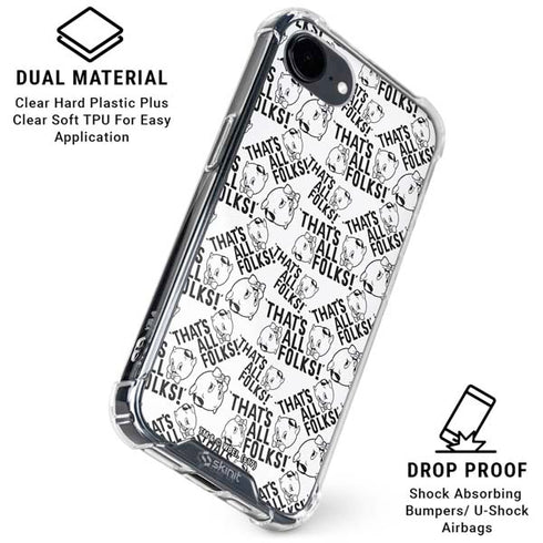 Looney Tunes Porky Pig Black and White iPhone 16e Clear Case