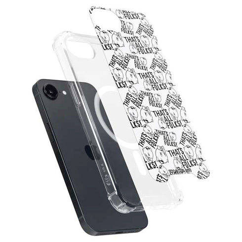 Looney Tunes Porky Pig Black and White iPhone 16e MagSafe Case