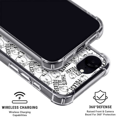 Looney Tunes Porky Pig Black and White iPhone 16e MagSafe Case