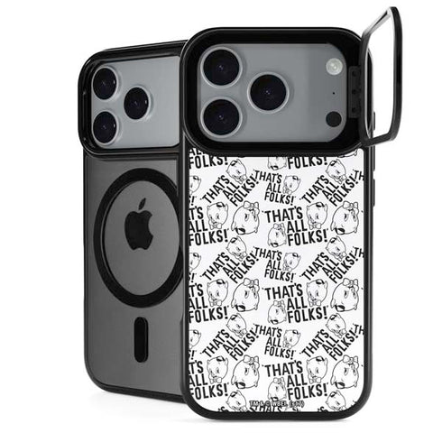 Looney Tunes Porky Pig Black and White iPhone 18 Pro Kickstand Case