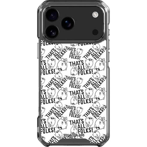 Looney Tunes Porky Pig Black and White iPhone 18 Pro Max Clear Case