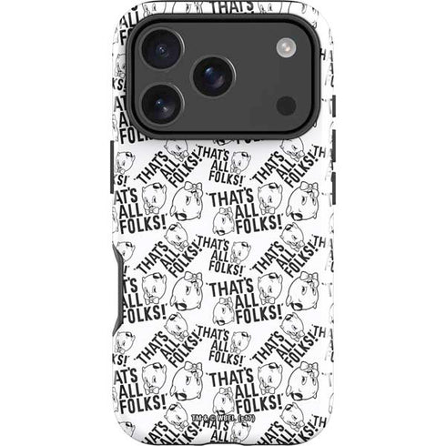 Looney Tunes Porky Pig Black and White iPhone 18 Pro Max Impact Case