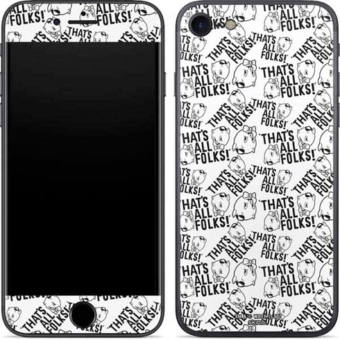 Looney Tunes Porky Pig Black and White iPhone 7 Skin