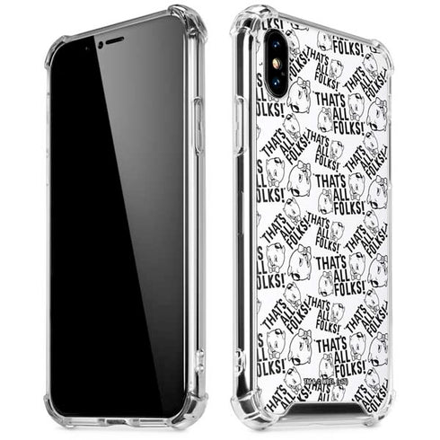 Looney Tunes Porky Pig Black and White iPhone X/XS Clear Case