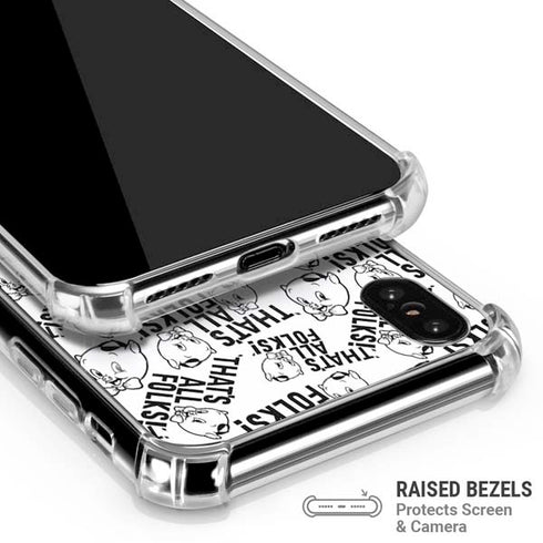 Looney Tunes Porky Pig Black and White iPhone X/XS Clear Case