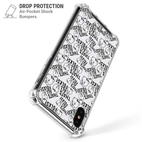 Looney Tunes Porky Pig Black and White iPhone X/XS Clear Case