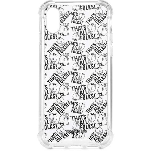 Looney Tunes Porky Pig Black and White iPhone XS Clear Case